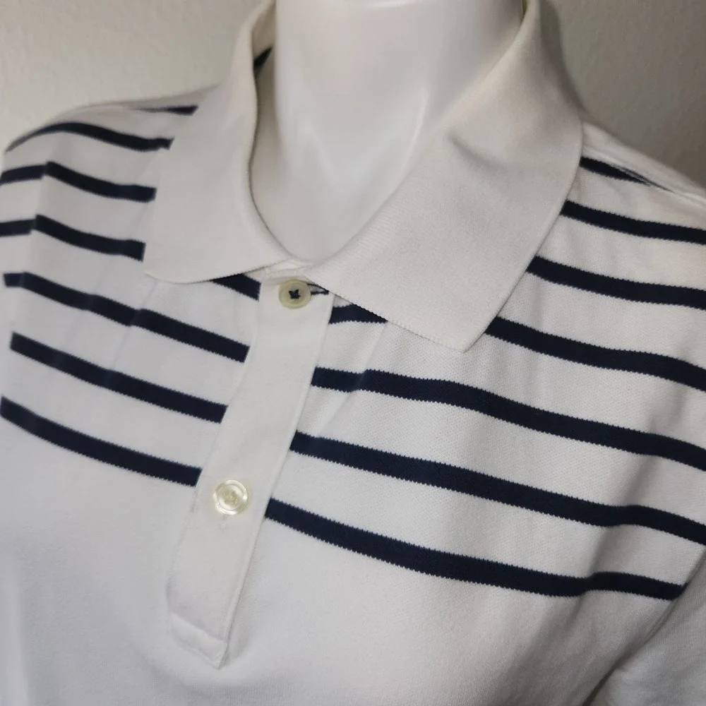 Mens White Polo Banana Republic Fitted‎ Short Sleeve Polo Cotton Large